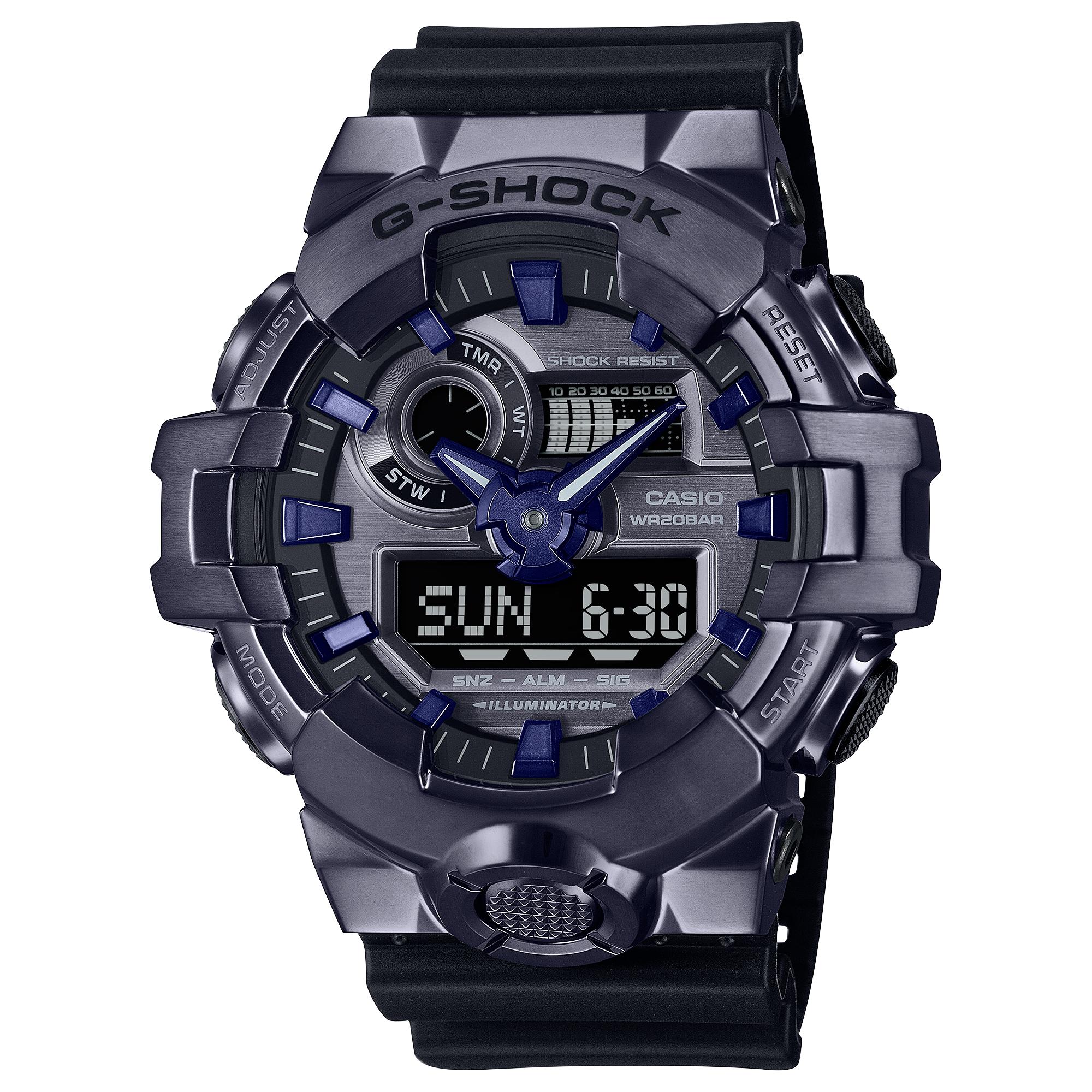 Casio G-SHOCK Men s Stainless Steel 200M Water Resistant Analog Shock Resistant Quartz Watch GM-700P-6A фиолетовый