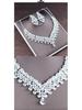 2022 Bridal Rhinestone Necklace & Earrings Set - Korean Wedding Hair & Dress Accessories