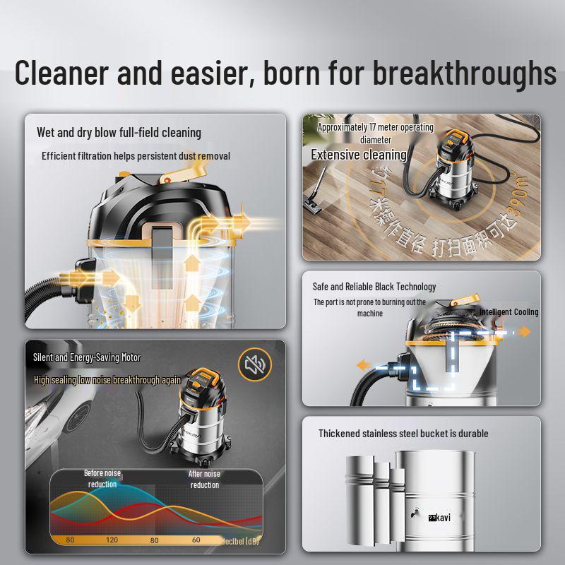 High-Power Household Vacuum Cleaner: Strong Suction for Car, Floor, Carpet, and Grout Cleaning