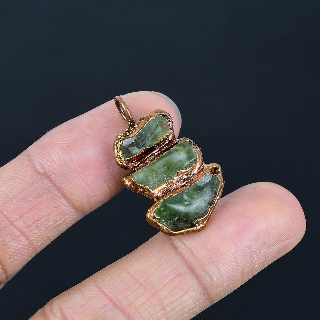 Peridot Pendant Gemstone Jewelry, Copper Electroformed Pendant, Handmade Jewelry Birthstone Pendant, Gift For Him