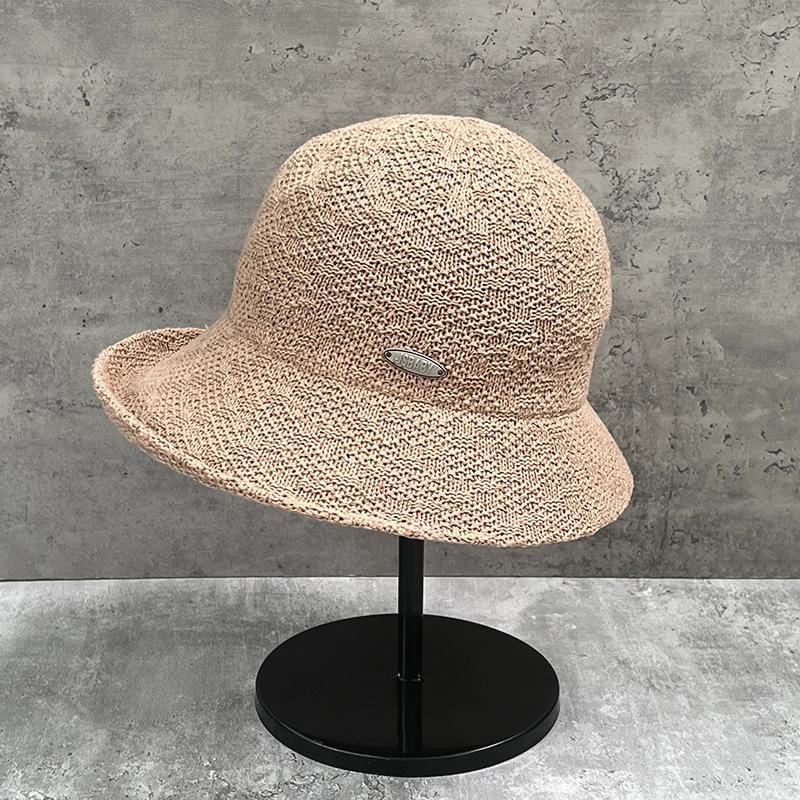 Small Crimped Brim Knitted Fisherman'S Hat Children Spring And Autumn Playful Top Hat Showing Small Face Foldable Basin Hat