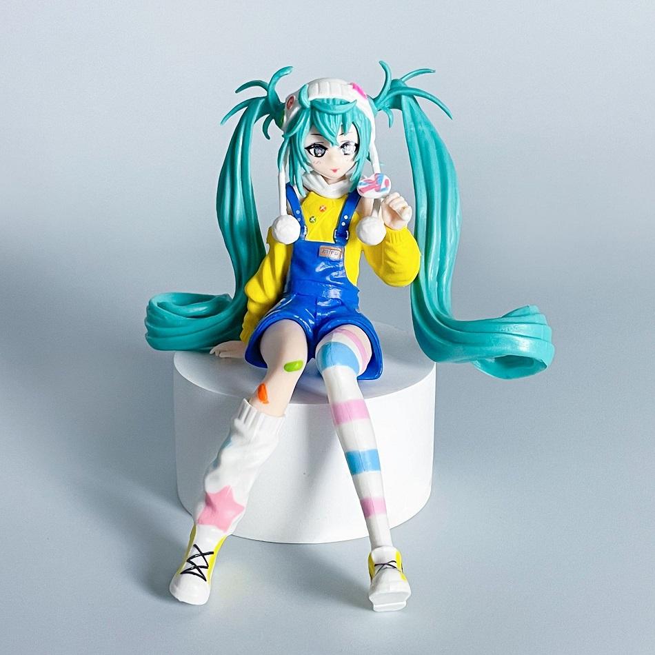 16CM Hatsune Miku Anime Figure Four Leaf Grass Fairy Pretty Girl Action Figures Kawaii Girl Figurine PVC Collection Model Toys