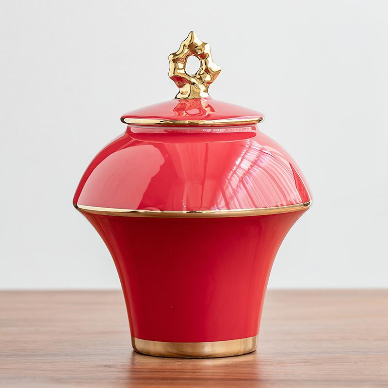 Ceramic Tea Caddy Household Sealable Tea Caddy Kitchen Condiment Storage Jar Dried Fruit Candy Storage Jar Home Decoration