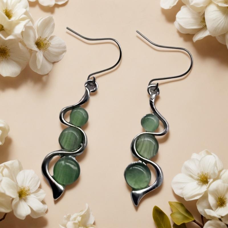 Elegant Cats Eye Gemstones Drop Earrings Opal Dangle Earrings Jewelry for Women Stylish Valentines Day or Birthday Gift