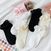 Cute Socks Lolita Lace Ruffle Design Cotton Socks for Women Girls Soft Cute Kawaii JK Skirt Accessories Lace Socks 1 Pair Black