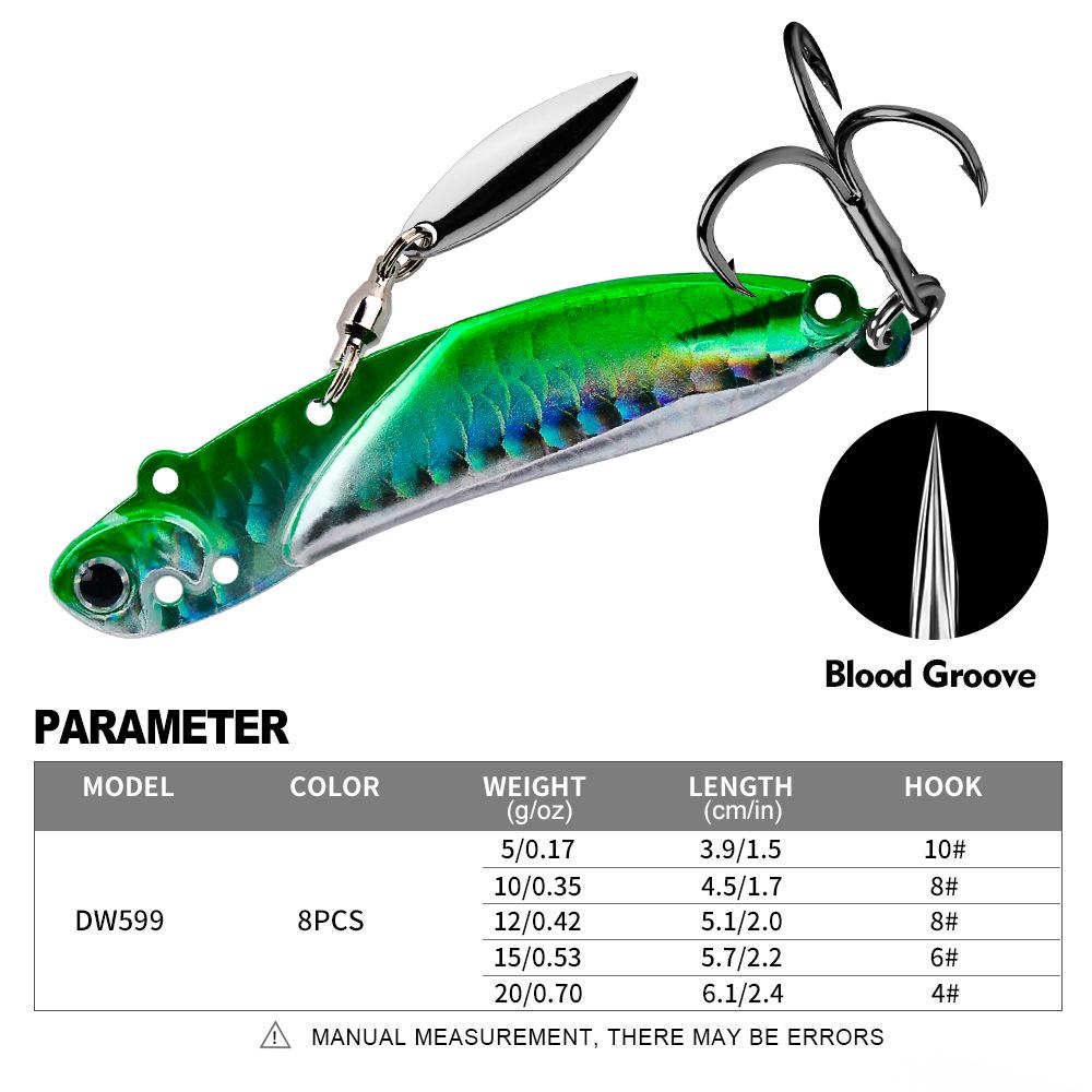 Long Cast Metal Spinner Jigging Lure - Rotating Bionic Bait for Zander Sea Fishing.