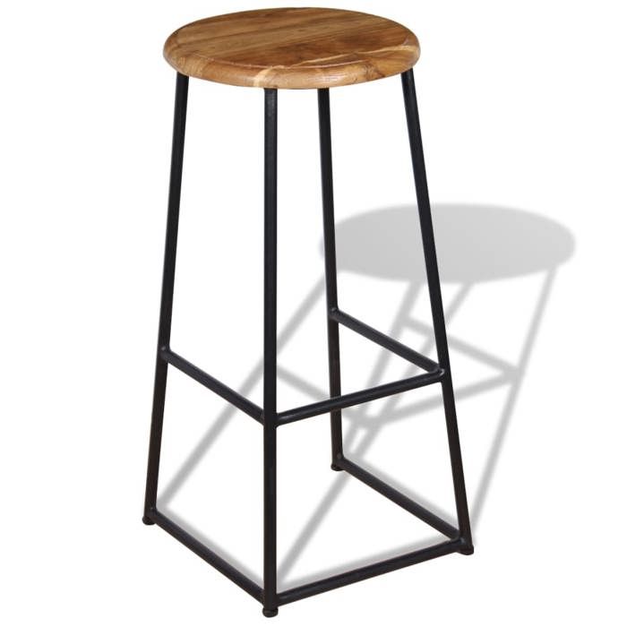 VidaXL Tabourets de bar 2 pcs Bois de teck massif