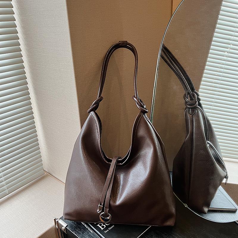 Simple and large-capacity retro high-end tote bag women's 2025 new Korean light luxury fashion versatile shoulder bag