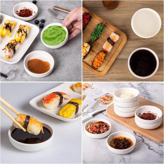 12Pcs Ceramic Dipping Bowls Set of 6, Soy Sauce Dish, Dip Bowl, Dipping Bowls, Sauce Cups, Small Serving Bowl for Side Dishes, Sushi, Seasoning,