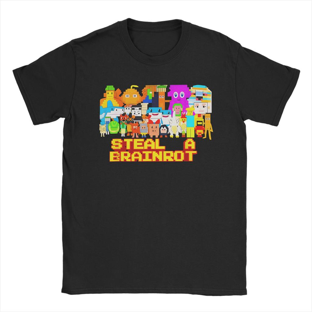 Bruh Yess Noo My Examen Funny Brainrot Steal a Brainrot Tshirts Men Cotton Tops Aesthetic  O-neck Short Sleeve