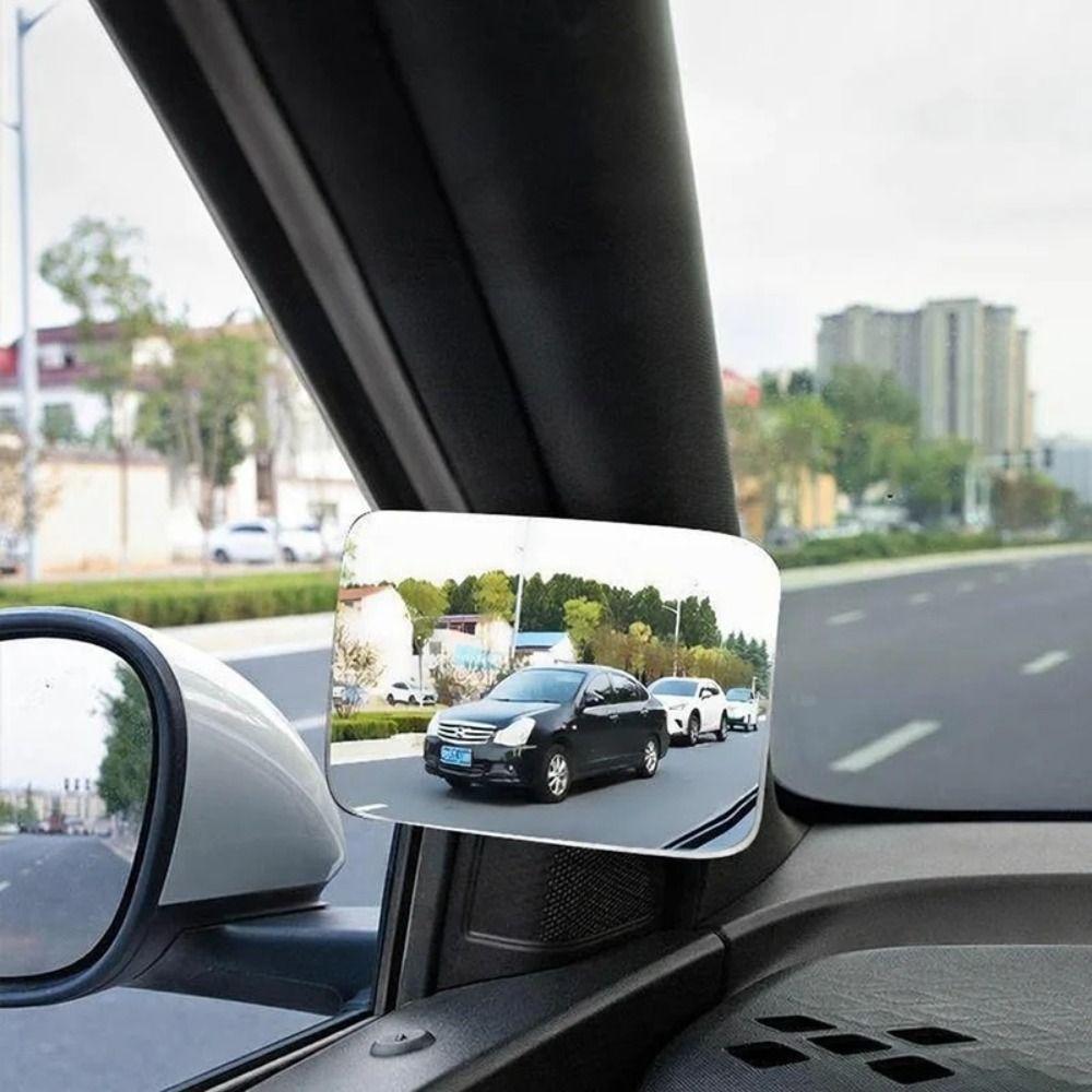 2pcs Wide-Angle Design 360° Rotatable Square Rearview Mirror Overtake