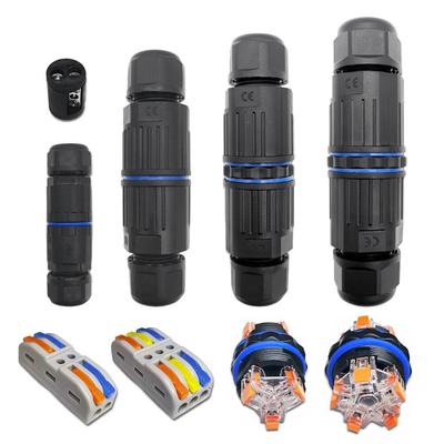 IP68 Waterproof Cable Connector Quick Connection KVSF-15 2 In 2 Out 2/3/4/5 Pin Electrical Terminal Adapter Wire Connector