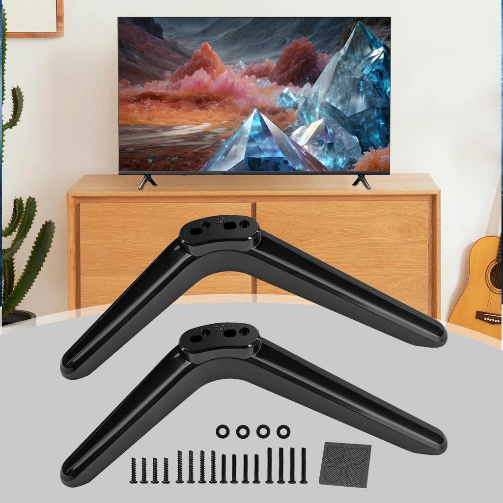 2pcs home Universal TV Large Stand Easy to Install TV Replacement Legs Anti-slip rubber pad and anti-falling nut for Most TVs
