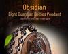Obsidian Zodiac Pendant Necklace Featuring Akasagarbha, Samantabhadra, and Manjushri Bodhisattvas for the Twelve Zodiac Signs