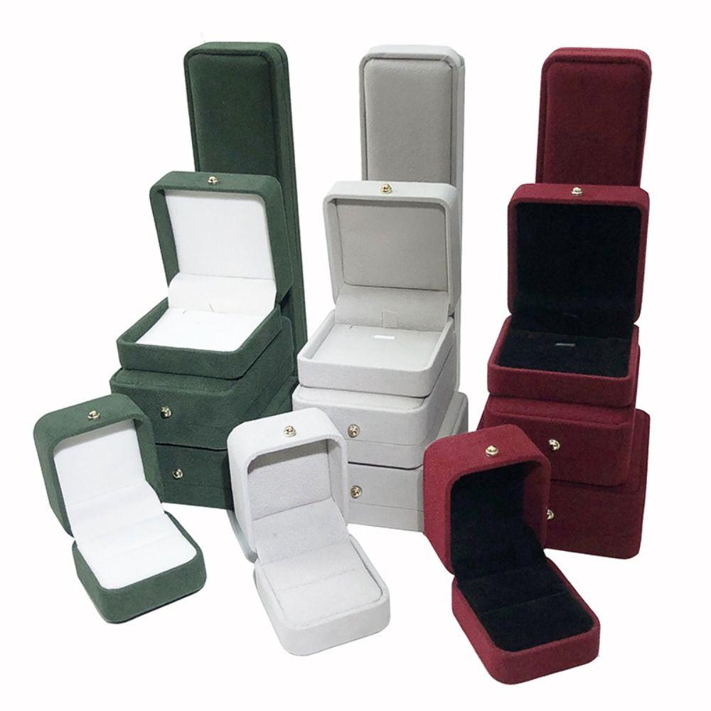 

Velvet Jewelry Storage Boxes Necklace Pendant Display Box High Quality Jewelry Case