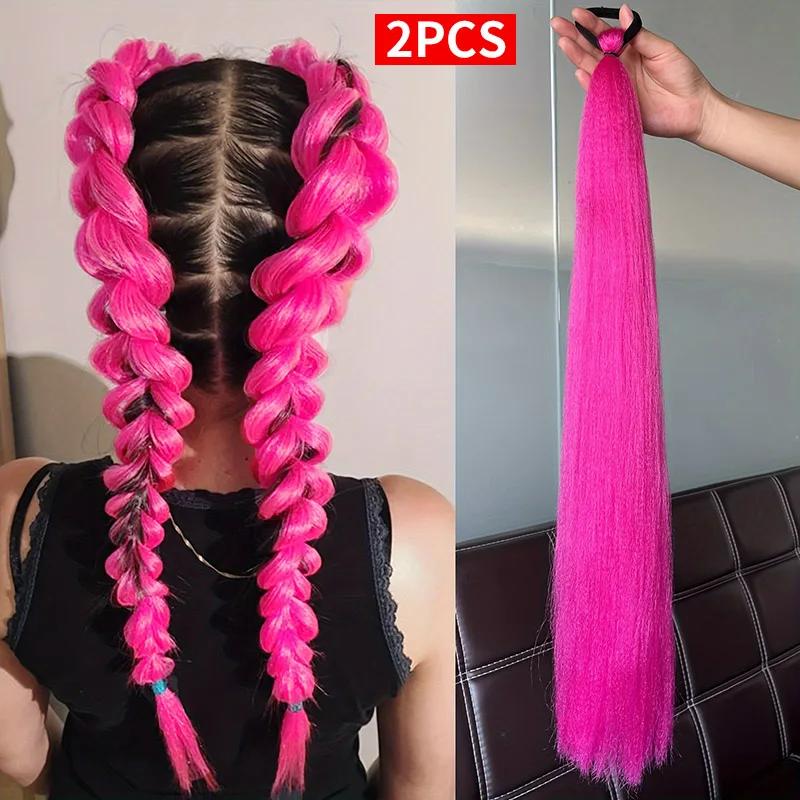 Nová party syntetická pletací vlasová příčesek dlouhý rovný DIY zapletený culík dámské vlasové doplňky pro pódiovou párty
