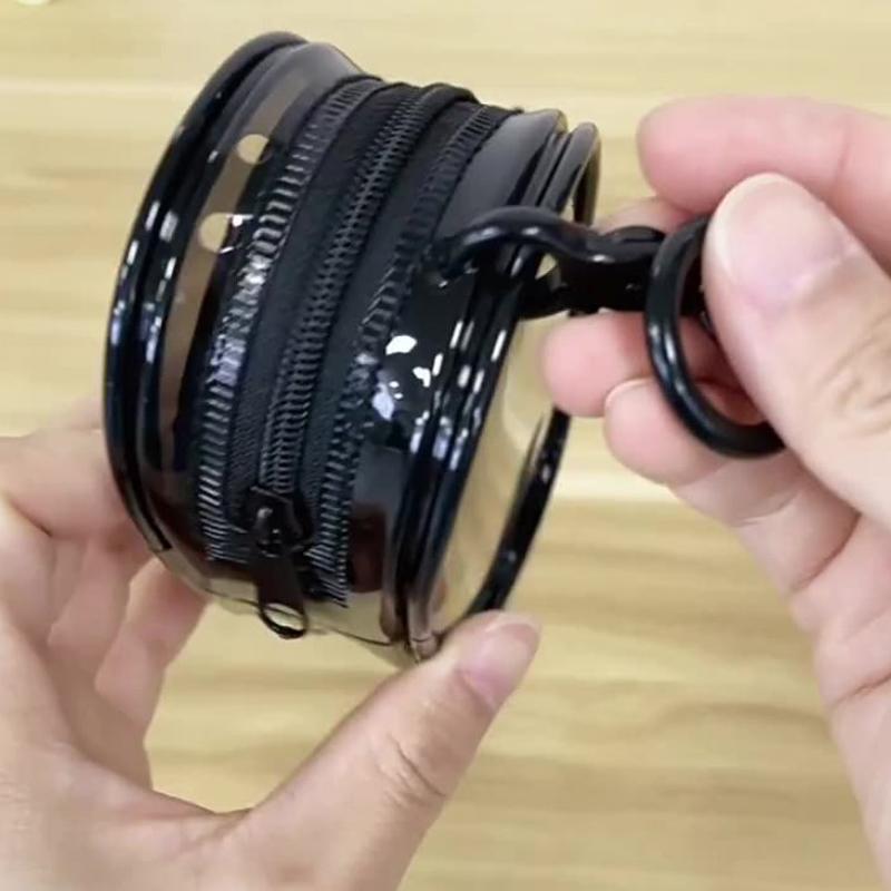 Přenosná PVC průhledná úložná taška s náplastí na hruď Úložiště dat pro panenky Kabelová taška Venkovní prachová taška Vodotěsná krabička na kosmetiku