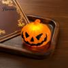 Childrens Halloween Toy Pumpkin Night Light, Decorative LED Ghost Lantern, Lighted Face Figurine Holiday Ornament for Home Party Desktop And