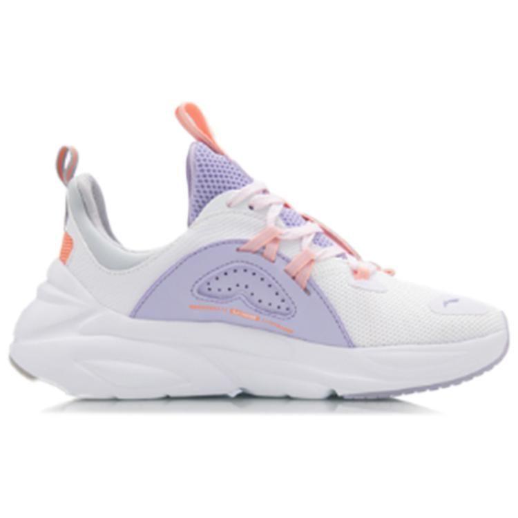Li Ning Spark Fabric Trendy Slip Resistant Abrasion Resistant Low Top Sports Casual Shoes Women's Peach Pink Orange AGLQ066-4