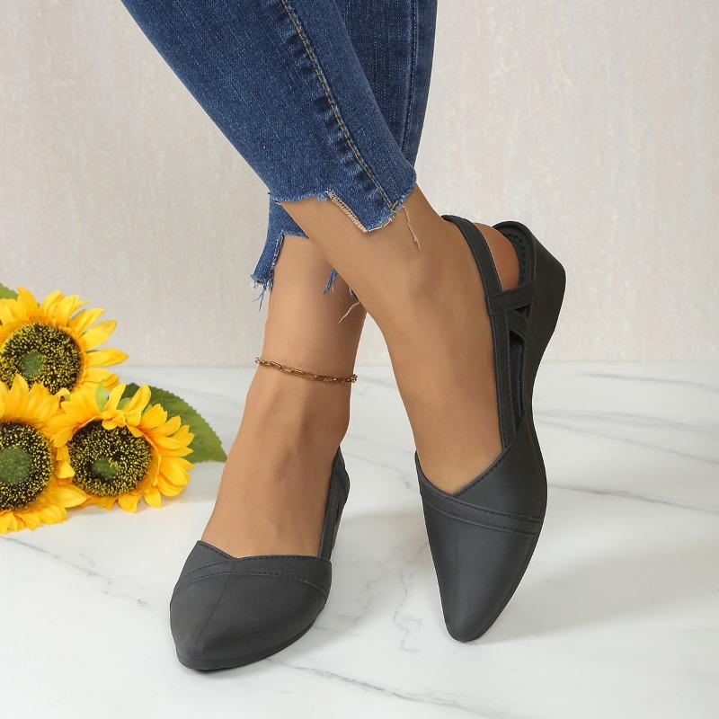 Fashion Women's Fashion Baotou Sandals Summer New Pointed Head Shallow Mouth Soft Sole Anti-landslide Heel Shoes
