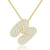 18K Gold 26-Letter Zircon Necklace with Copper Inlay