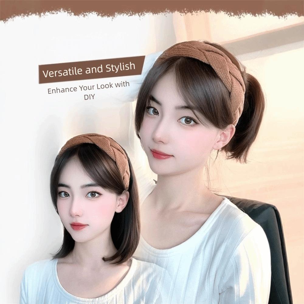 New Hair Extension Synthetic Headband Natural Replacement Wig Clip Straight Hair Hair Band Women