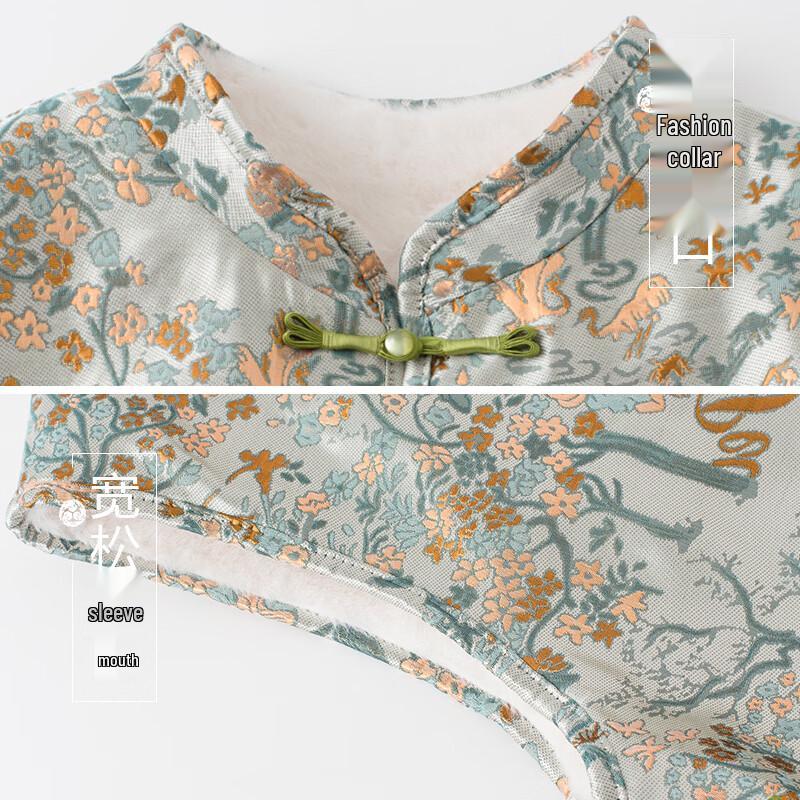 New Chinese Style Thickened Fleece Vest for Women