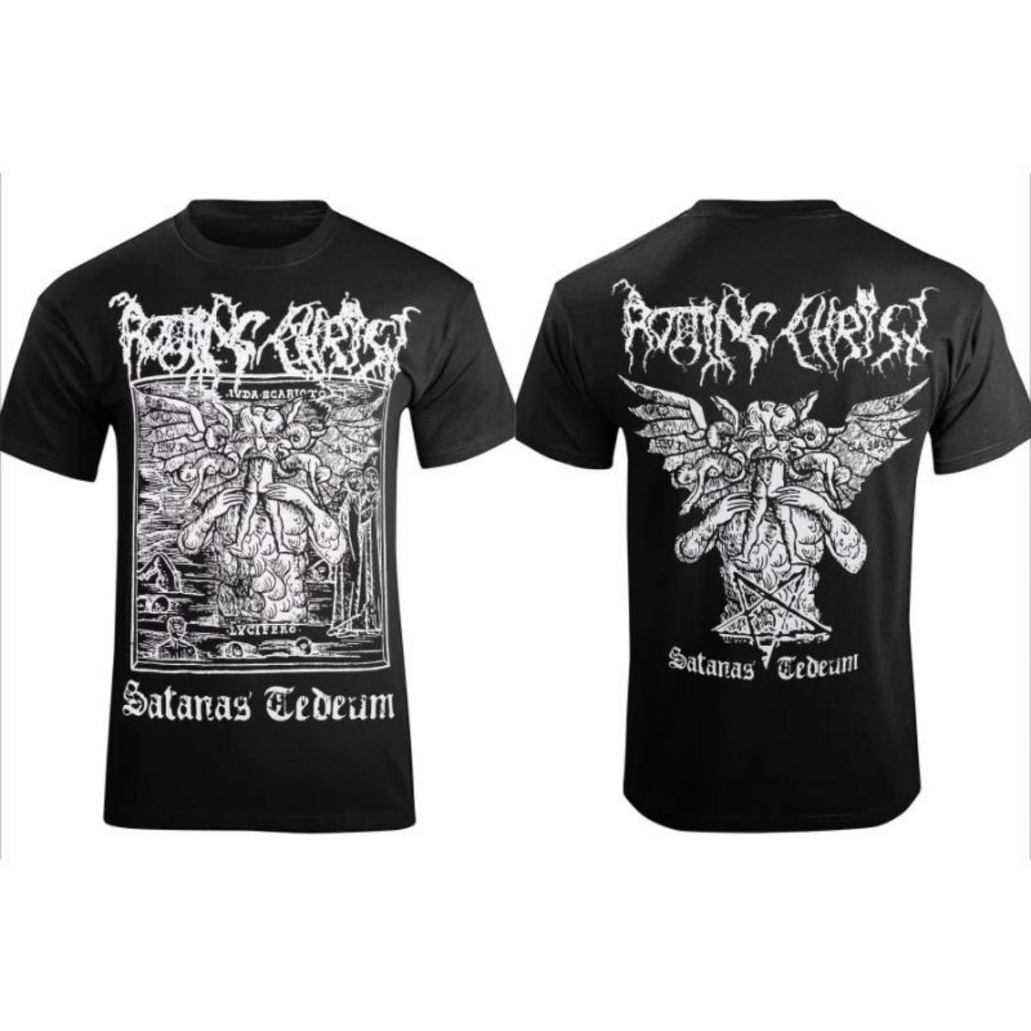 Футболка Rotting Christ Satanas Tedeum Мужская и женская с коротким рукавом Хлопковые футболки Ретро Хип-хоп Рок-группа Y2k Топы Мужская одежда S чёрный