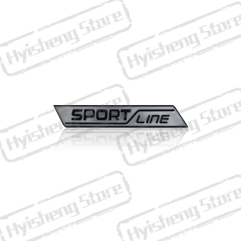 AAABV1 Metal Car Styling Sport Line Front Grille Sticker Badge Rear Trunk Body Emblem For Skoda VRS Octavia Rapid Kodiaq Karoq Superb