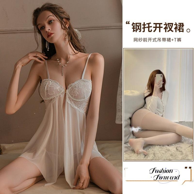 Sex underwear sexy passion temptation transparent mesh perspective teasing suspender nightdress women's underwear