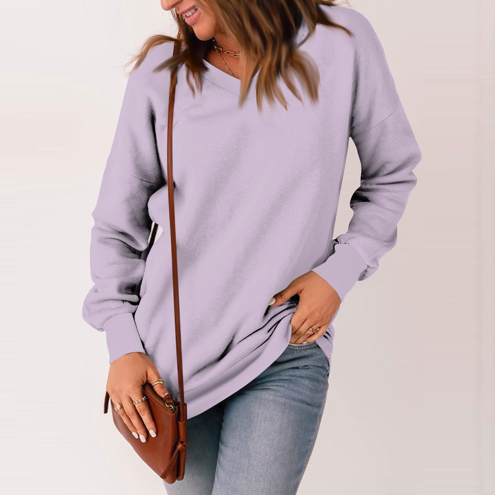 Женская повседневная толстовка с v-образным вырезом — фото 12