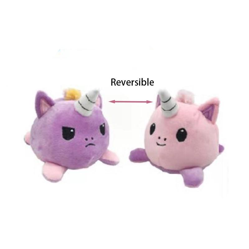 Magical Reversible Unicorn Plush Doll Luxurious Soft Material With Feather Cotton Filling For Comfort