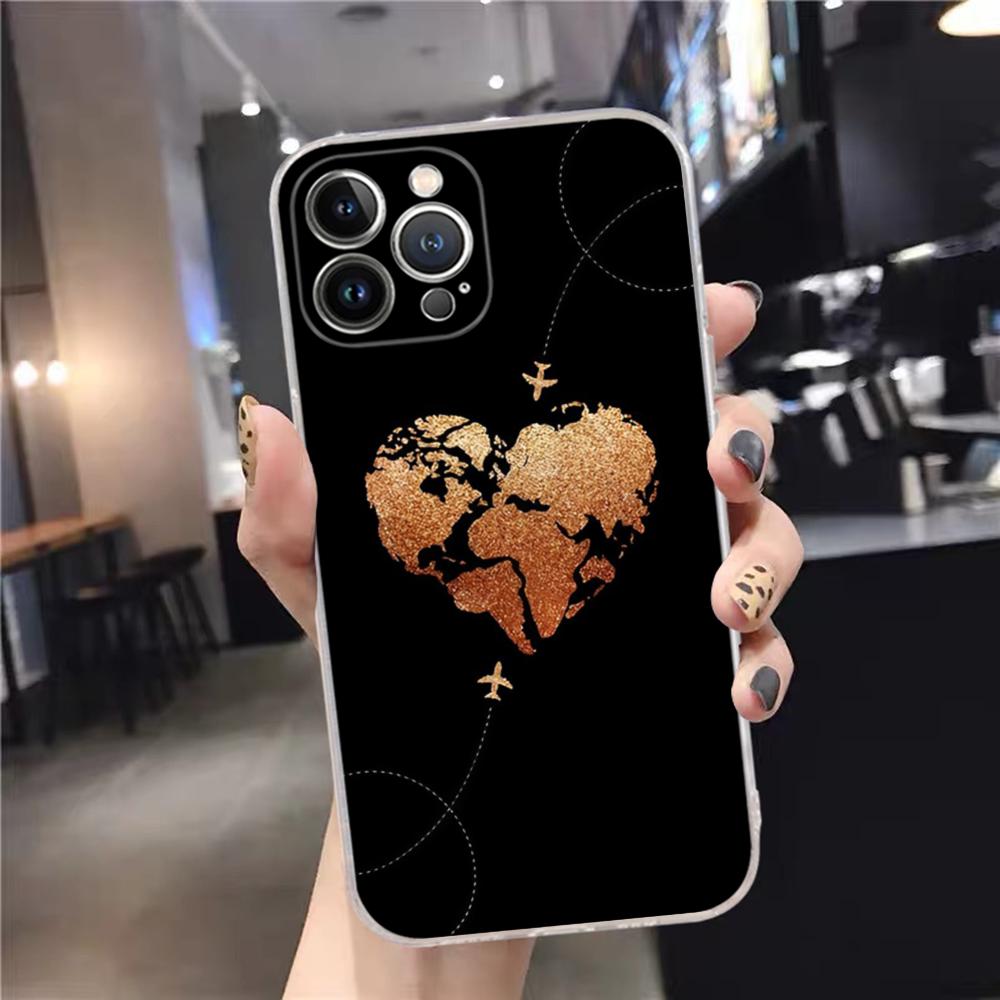 geography Travel fly Phone Case For iPhone 15 14 11 12 13 Mini Pro XS Max Cover 6 7 8 Plus X XR SE 2020 Funda Shell