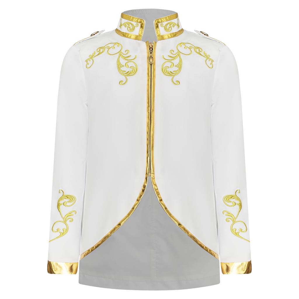 Boys Halloween Medieval Prince Costume Gold Embroidered Jacket Retro Palace Court Uniform