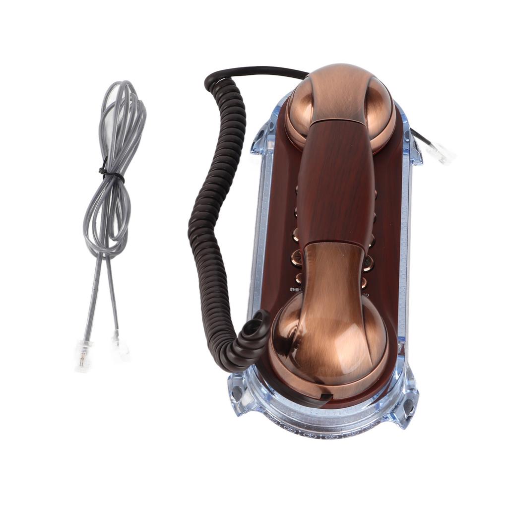 Antique Retro Wall Mounted Telephone Corded Phone Landline Fashion Telephone Bronze