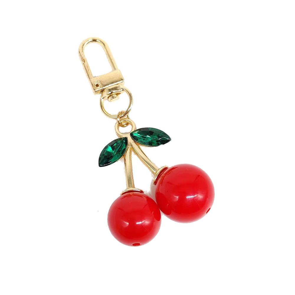 Cute Cherry Cherry Keychain Gold Alloy Bag Pendant Jewelry Accessories Keyring