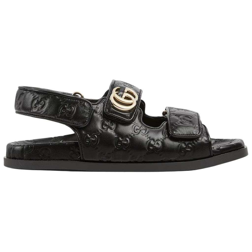 Gucci Wmns Double G Sandal 'Black' Women's 816625 AAEGP 1000
