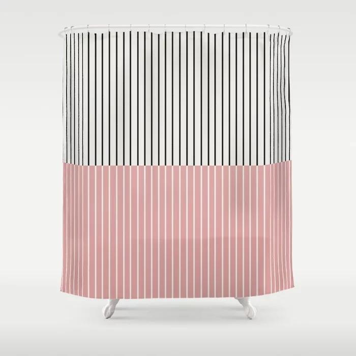 Simple Colorful Lines Modern Fashion Pattern Shower Curtain Home Decoration Creative Personalized Shower Curtains