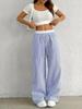 2025 European-American Women's Striped Straight-Leg Summer Trousers, Casual Thin Style