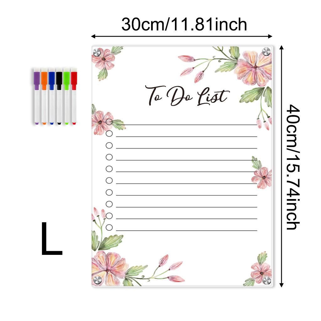 Acrylic Magnet Fridge Board Message Writing Sticker Reusable Dry Erase Planner Board Refrigerator Calendar Exquisite Home Decor