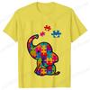 Funny Elephant Autism Awareness T-shirt for Women Acceptance Neurodiversity Summer Shirts Hip Hop Streetwear Short Sleeve Tees
