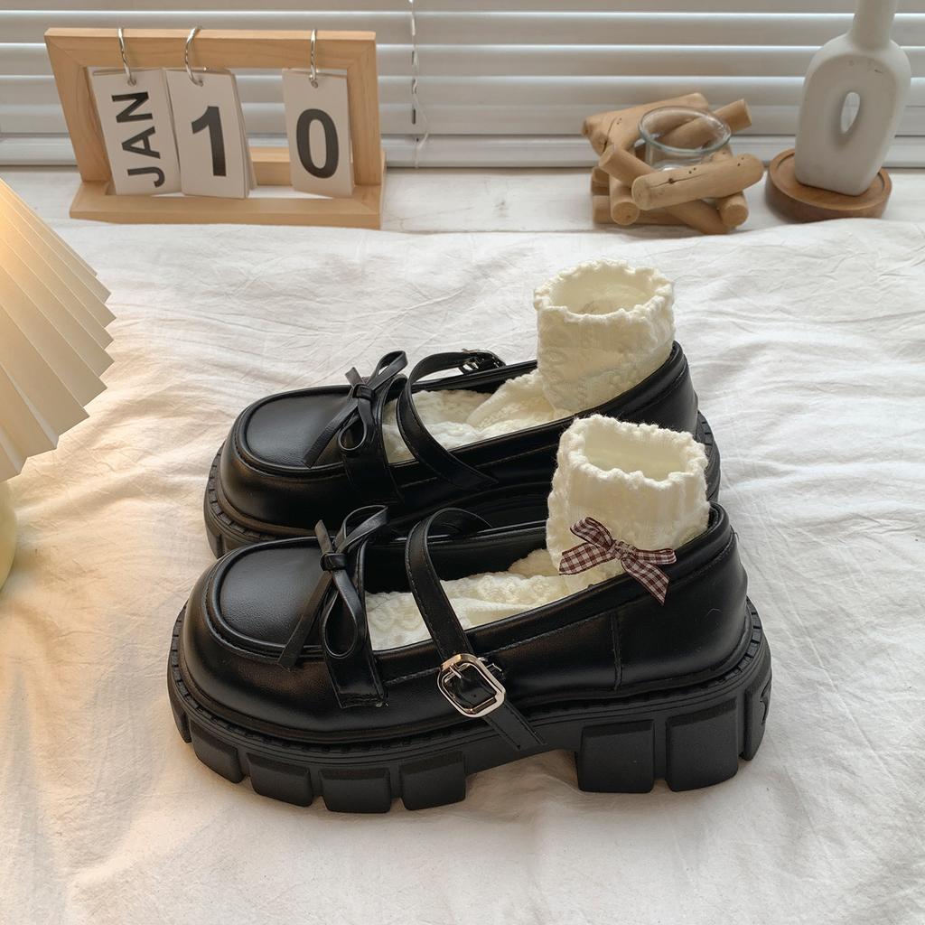 Retro black British style platform jk small leather shoes women's 2025 new summer high-end French Mary Jane single shoes