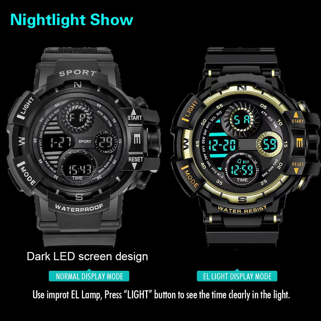 New Men LED Digital Watches Luminous Fashion Sport Waterproof Watches For Man Date Army Military Clock Relogio Masculino