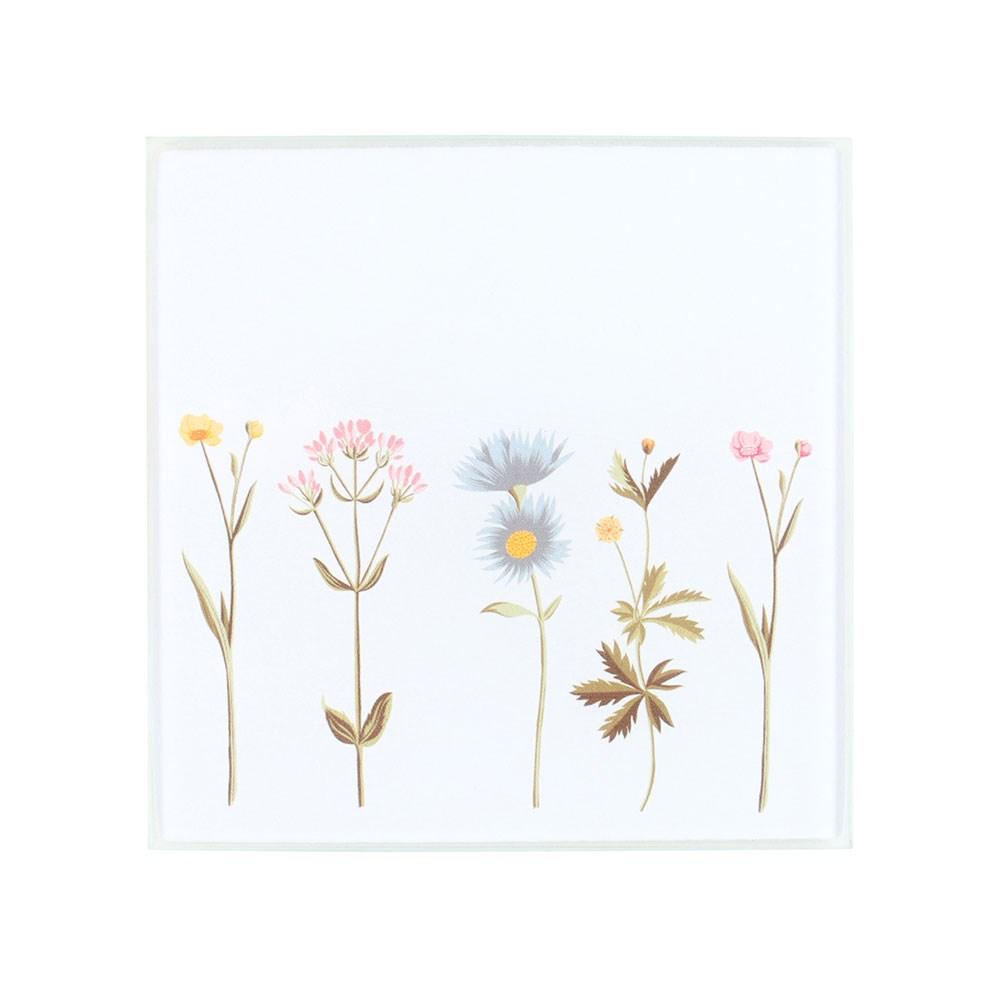 Something Different Blumen Untersetzer aus Glas (Packung mit 4)
