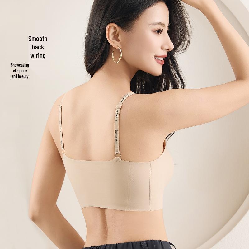 Lace Jelly Glue Crossback Women's Shockproof Bra - Supportive, Stylish, and Thin with Side Fat Collection