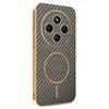 Phone Case For Xiaomi Redmi 14C 4G/14R 5G/A4 5G/Poco C75 4G Carbon Fiber Textured Electroplated TPU Back Cover