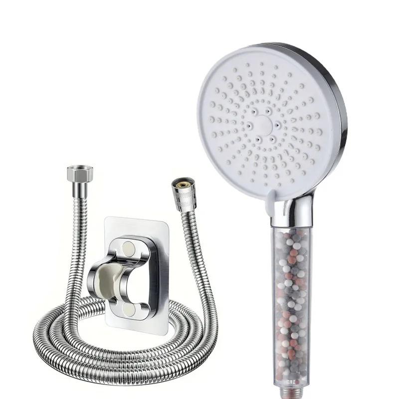 Adjustment 5-speed Water Filter Shower Head High Pressure Negative Ion Hard Water Softening Shower Head Set