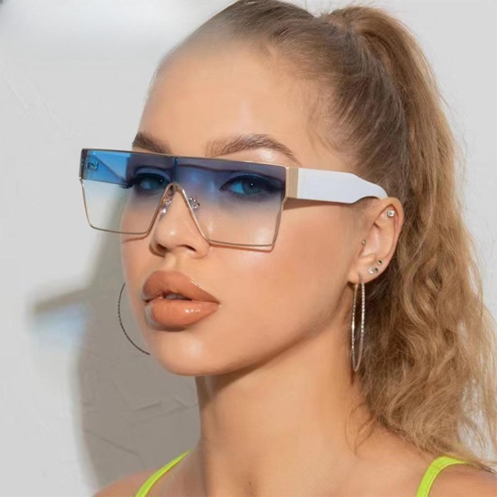 Retro Square Sunglasses Men Women  Luxury Brand Designer One Piece Decoration Sunglasses Men Travel Glasses