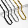 Mikas Square Pearl Chain Stainless Steel Unisex Necklace DIY Accessories Trendy 18K Gold Anniversary Daily Cross Border Chain