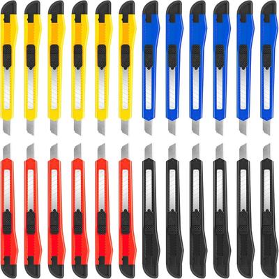 24 Box Cutter (9mm Wide Blade Cutter) Multi-Purpose Knife Box Cutter, Retractable, Compact Size for Long Time Use, Arts & Crafts